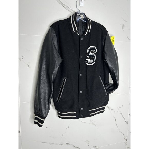 VTG Varsity Jacket Mens Letterman Wool Blend Football Bomber College Warm EUC - Picture 3 of 10